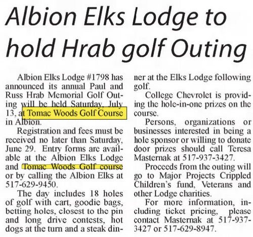 Tomac Woods Golf Course - Jun 12 2019 Article